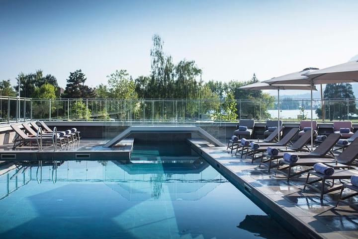 Hotel pool and sun terrace in Annecy