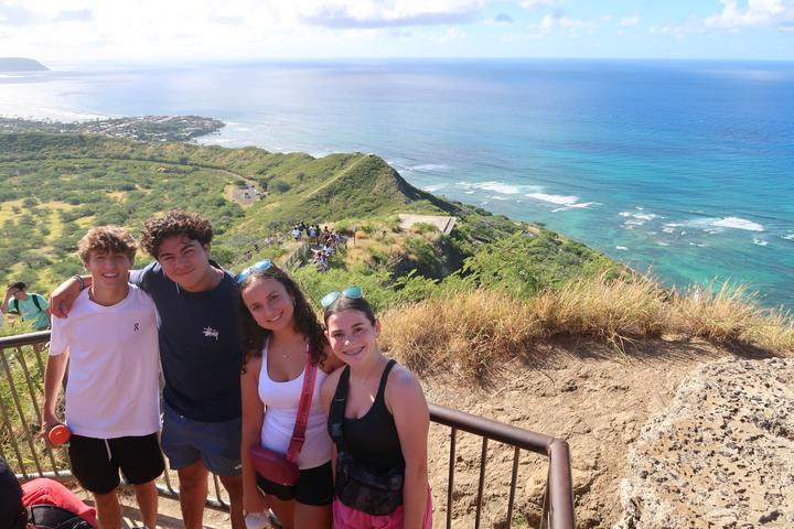 Teens at the Diamond Head lookout above Waikiki