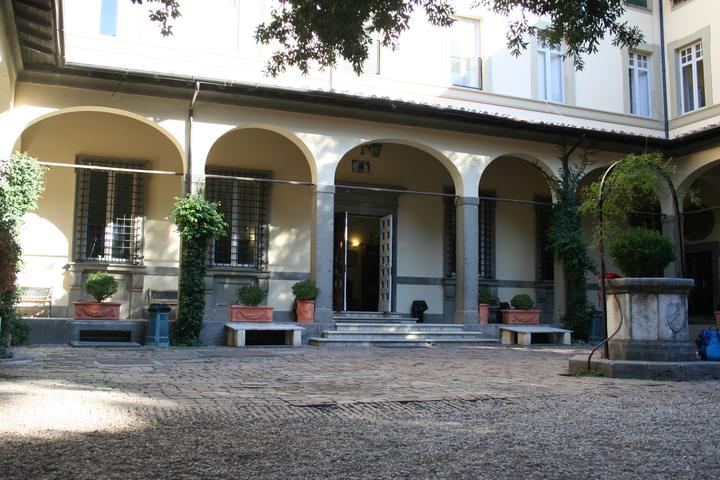 The school's arcaded courtyard
