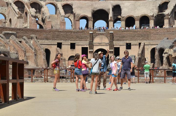 The group inside the Colosseum