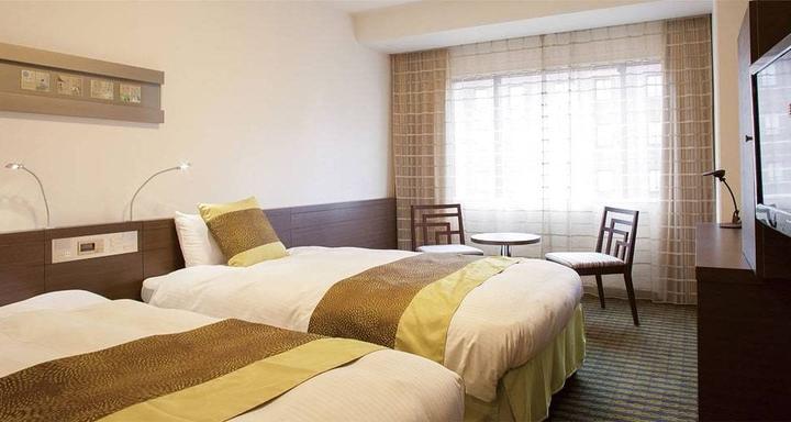 Hotel room with two beds in Kyoto