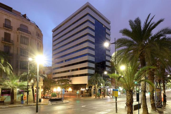 Hotel in Barcelona at night