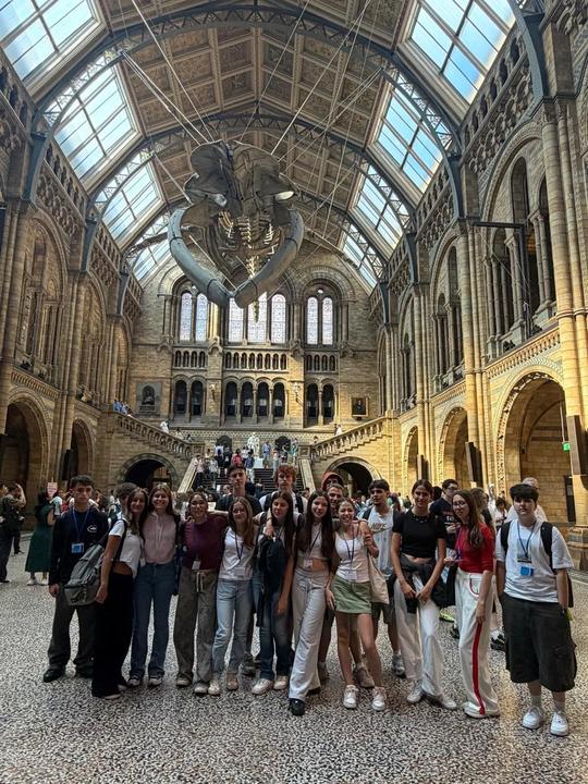 Group in the main hall of the Natural History Museum