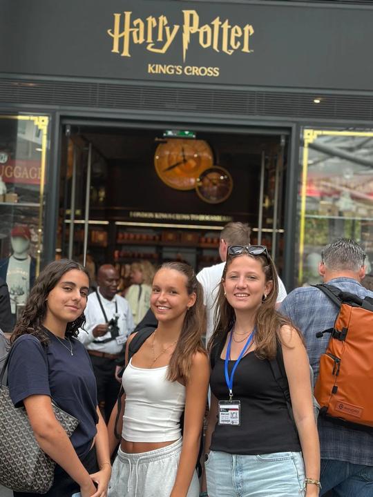 Campers outside the Harry Potter shop at King's Cross