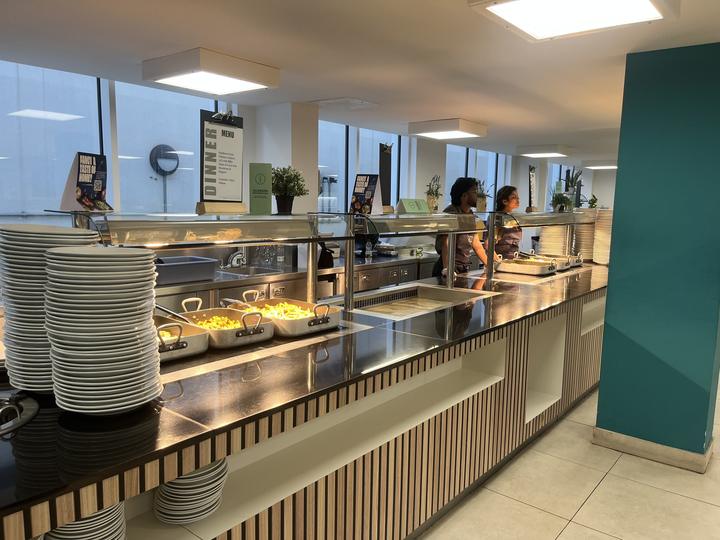 Self-service buffet in the dining hall