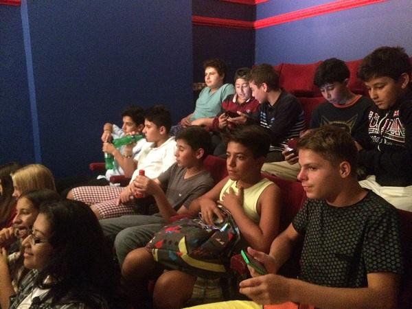 Students on a cinema night
