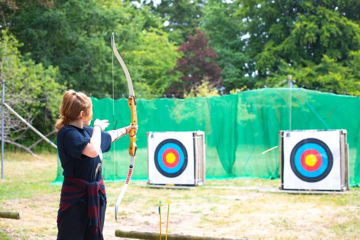 Camper at the archery range