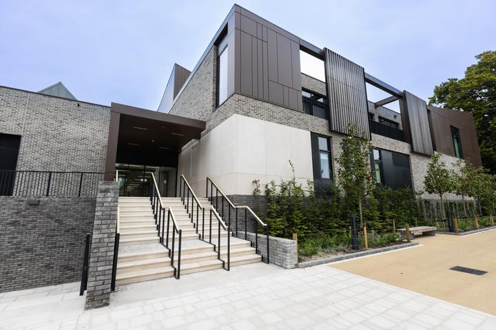 Entrance steps of the Sports Centre at Winchester College