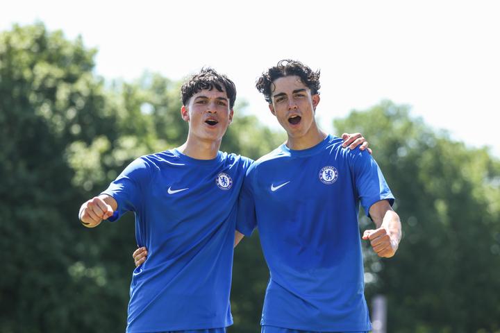 Two teammates celebrating together