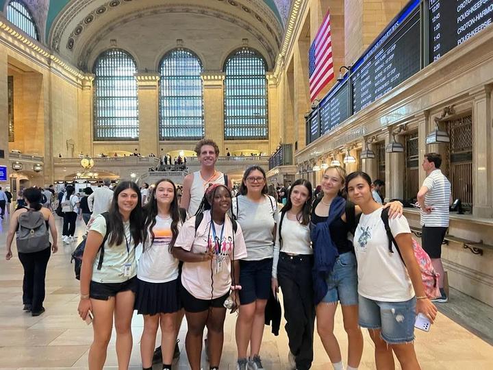 Group of campers in the main hall of Grand Central Terminal